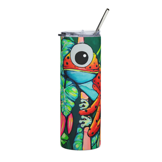 Cyclops Red Frog Stainless Steel Tumbler, 20oz | Fun Travel Mug, Eco-Friendly