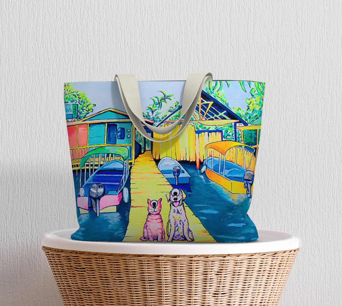 Cyclops Cat and Dog in Bocas Market Tote
