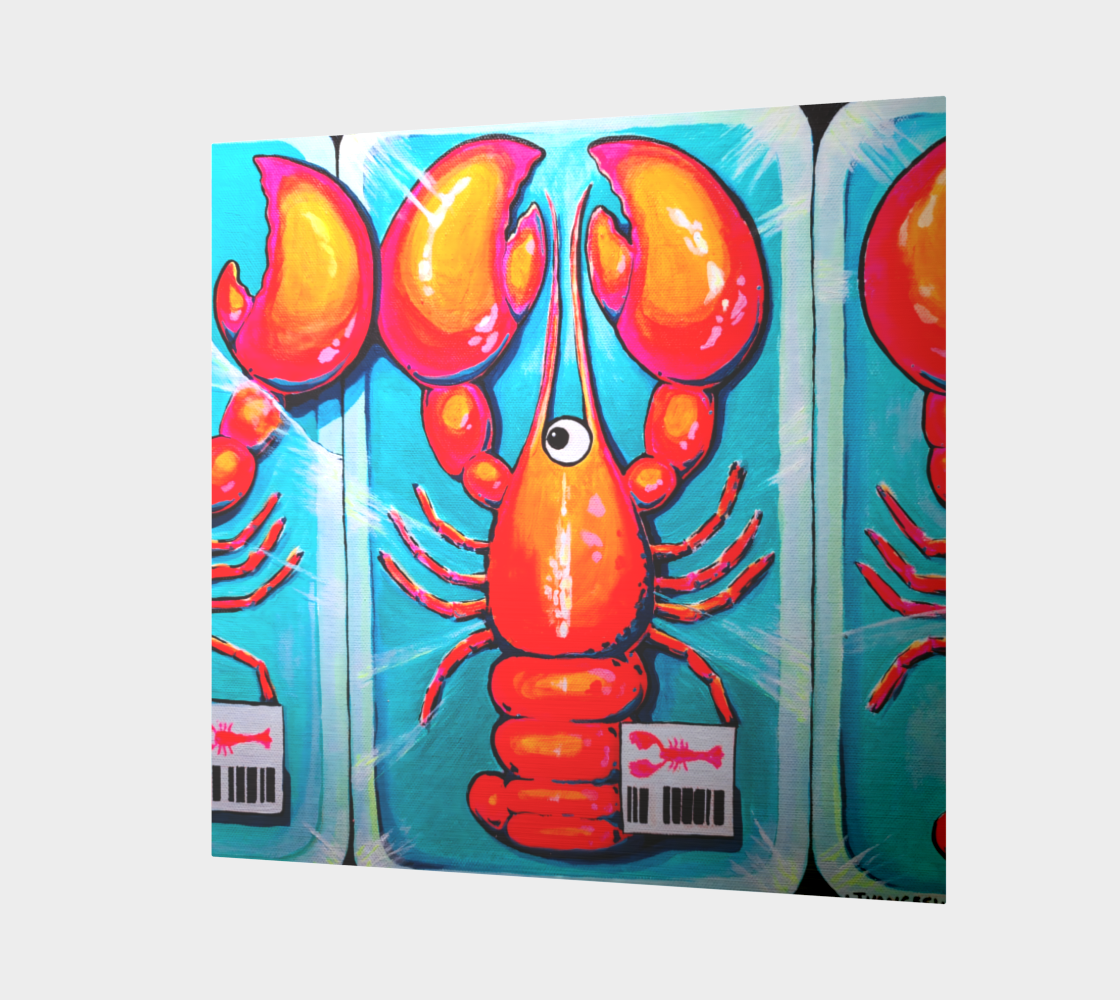 Neon Lobster Aluminum Wall Art