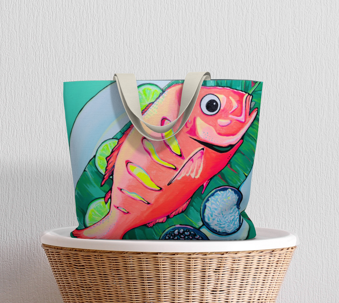 Neon Fried Fish Market Tote