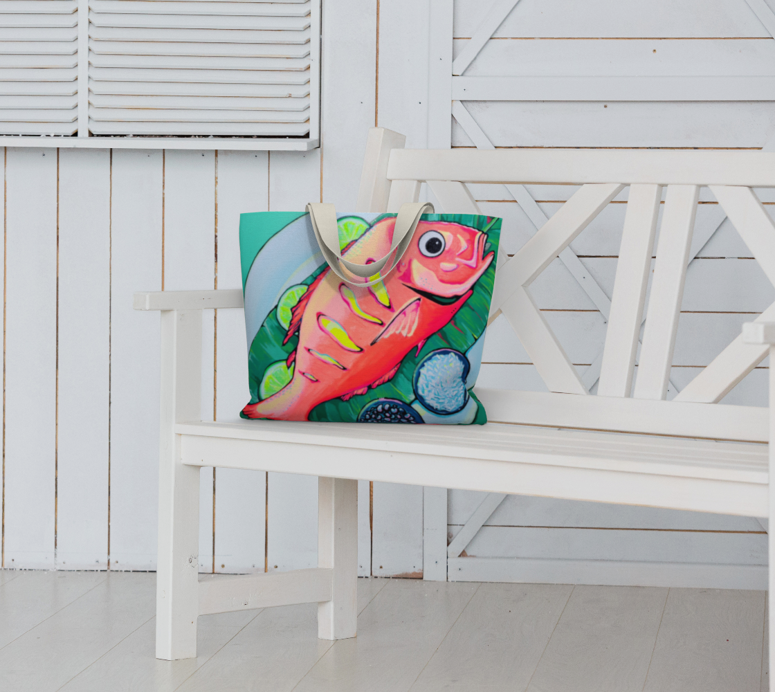 Neon Fried Fish Market Tote