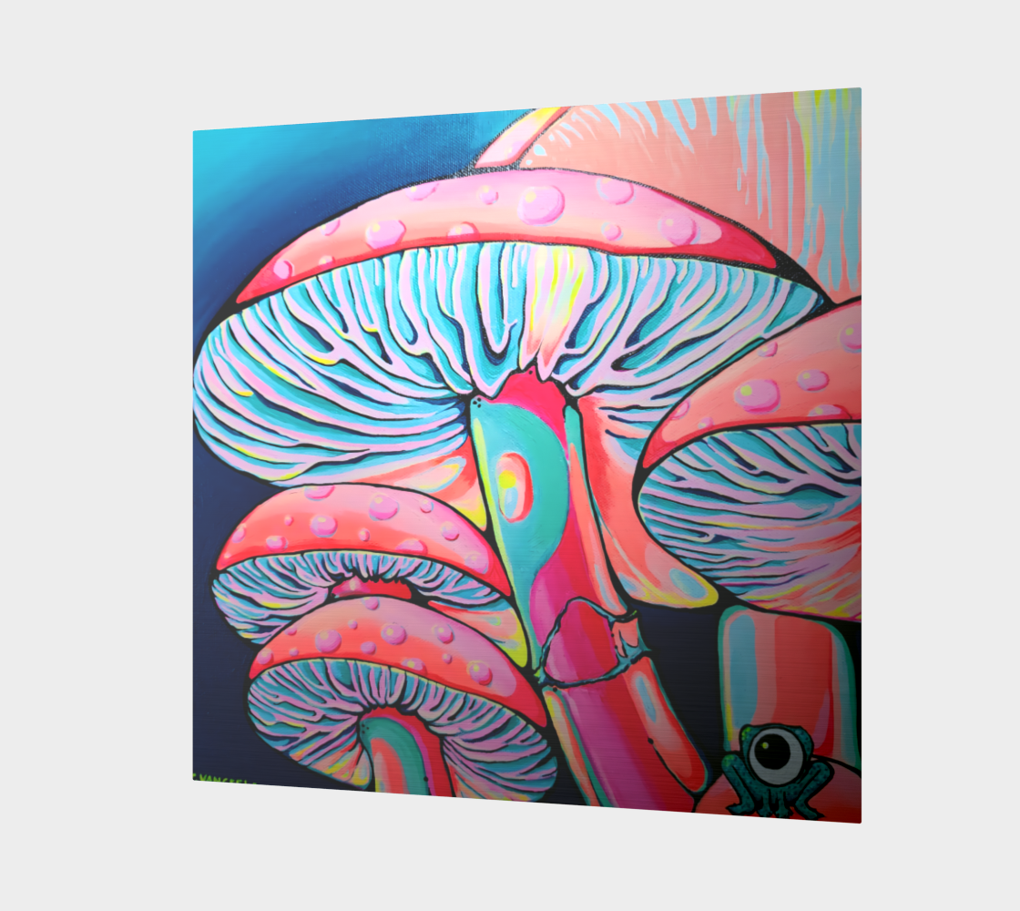 Trippy Mushrooms Aluminum Wall Art