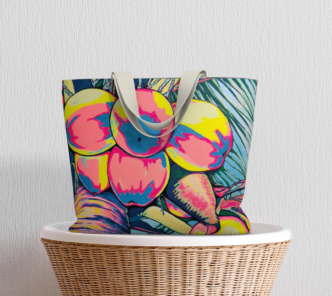Neon Coconuts Market Tote