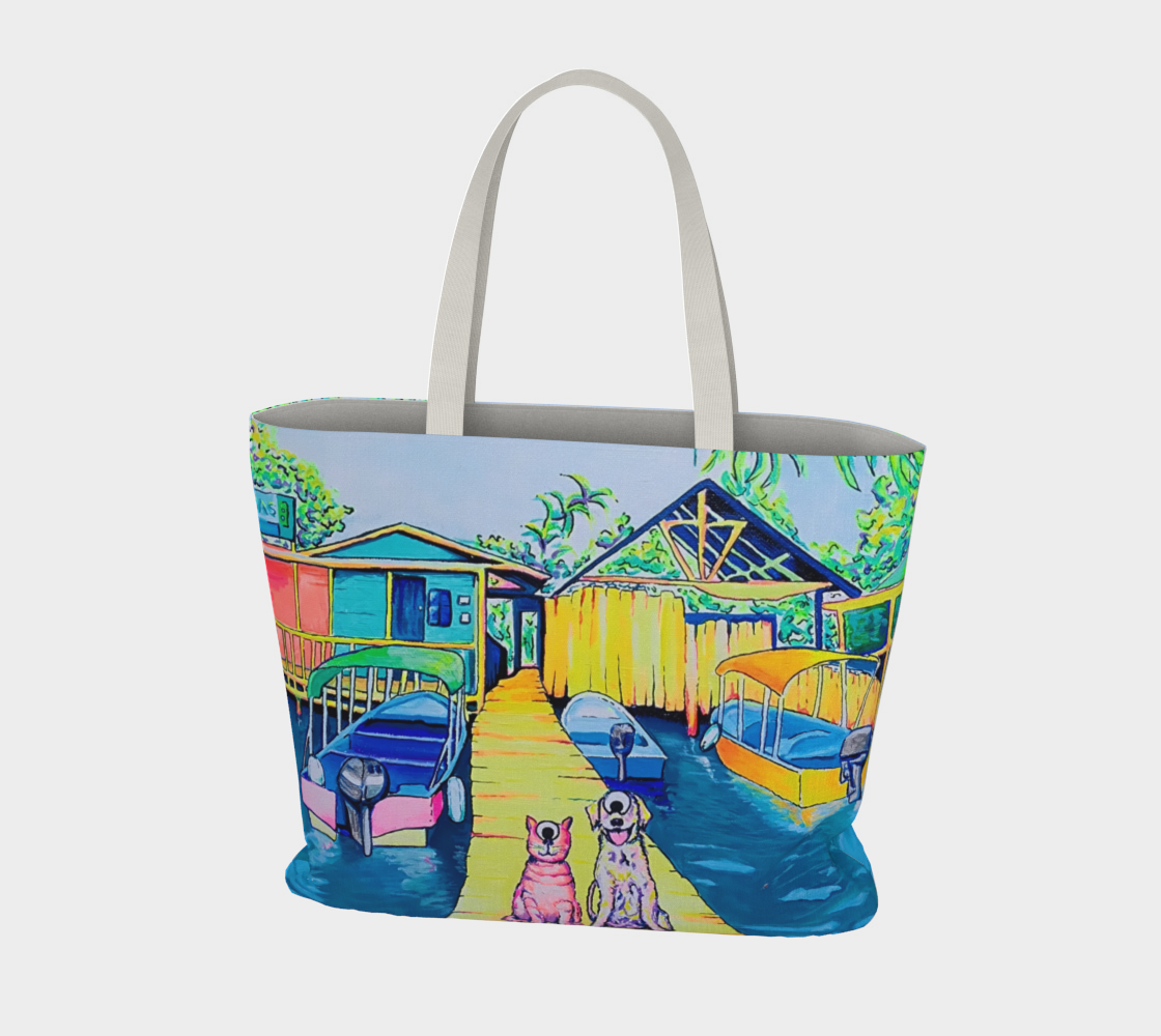 Cyclops Cat and Dog in Bocas Market Tote