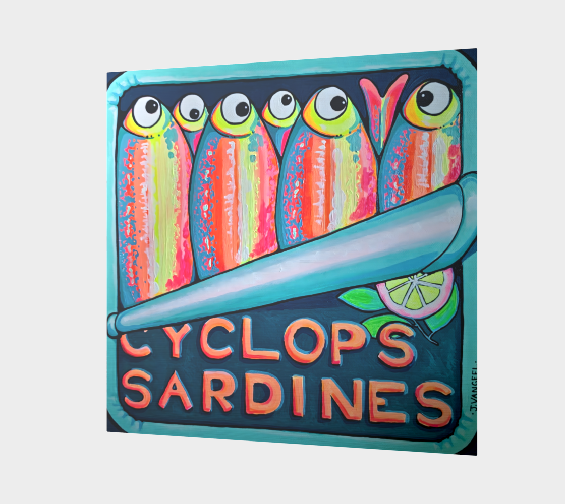 Neon Sardines Aluminum Wall Art