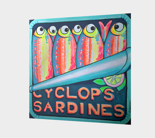 Neon Sardines Aluminum Wall Art