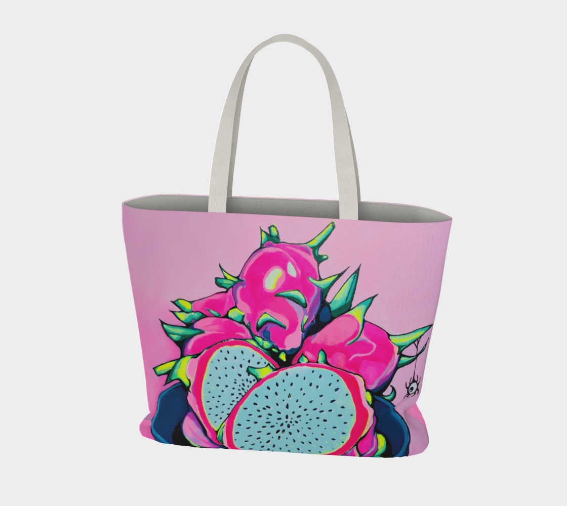 Neon PInk Dragon Fruit Market Tote