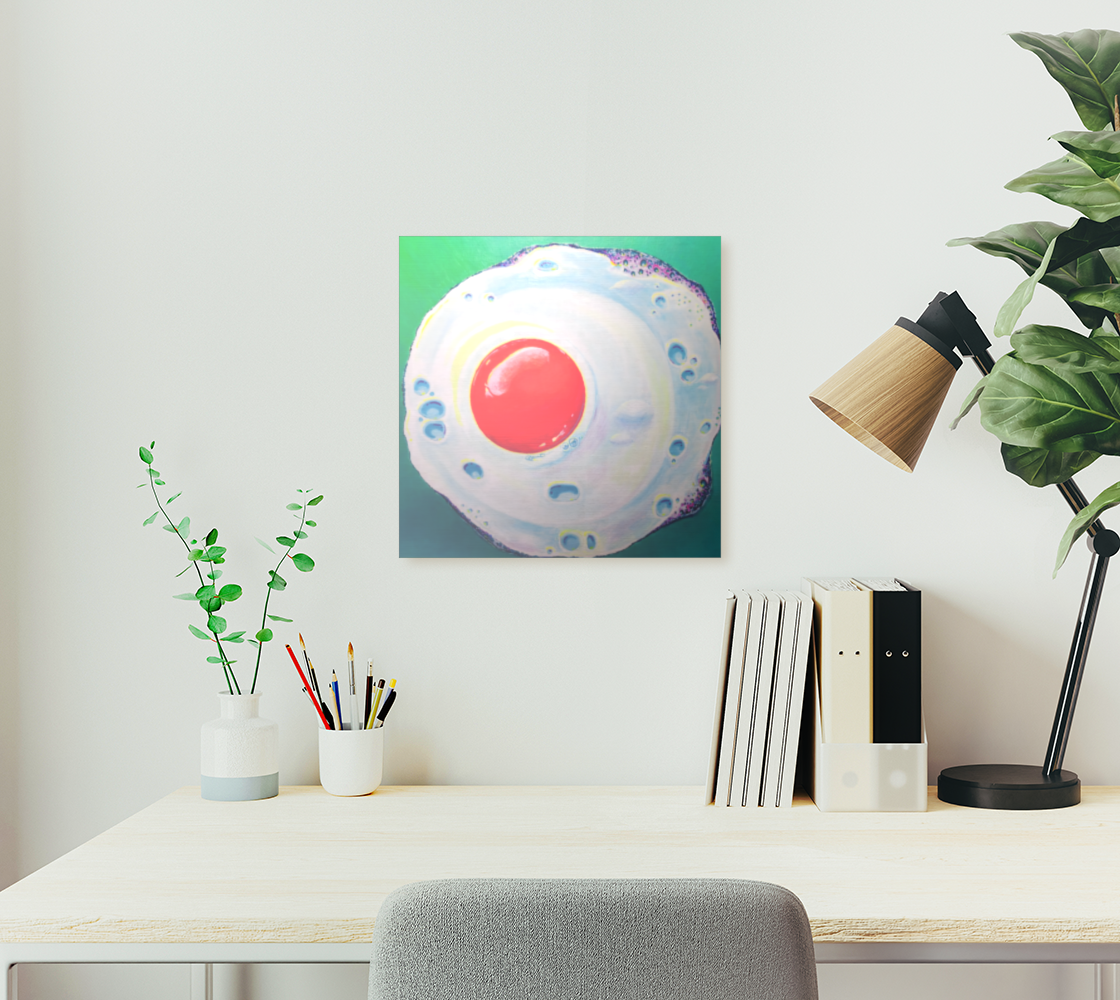Neon Fried Egg Aluminum Wall Art