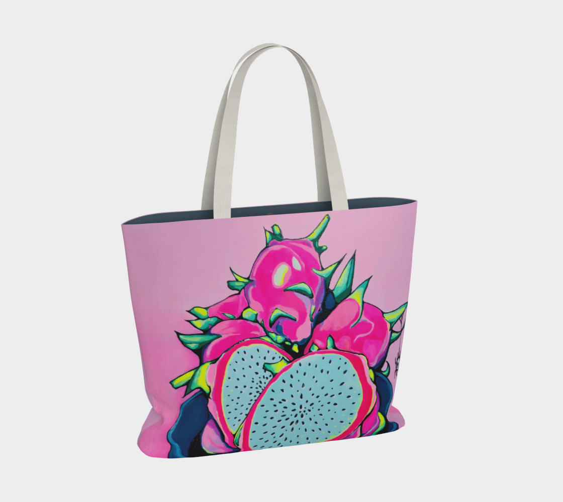 Neon PInk Dragon Fruit Market Tote