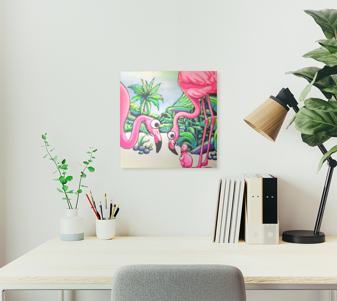 Cyclops Flamingo Family Aluminum Wall Art